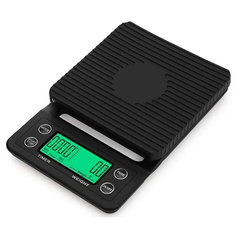 Elektronische digitale Küchenwaage, tragbare Kaffeewaage mit Timer, hohe Präzision, 5 kg, 0,1 g LCD, elektronische Tropfwaage