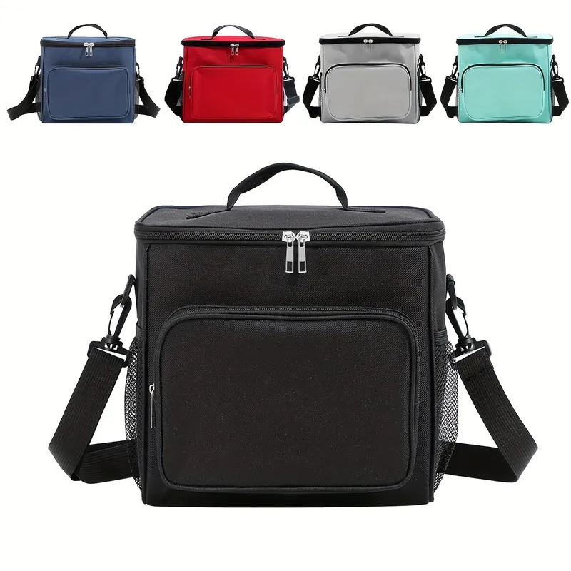 Isolierte Lunchtasche, große Lunchtaschen für Damen und Herren, wiederverwendbare Lunchtasche mit verstellbarem Schultergurt
