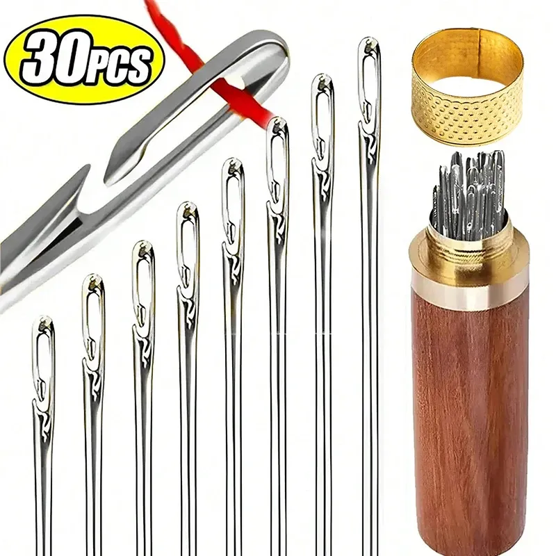Seite Loch Blind Nähen Nadeln Edelstahl Ältere Nadeln Hand Nähen Nähen Pin DIY Hause Selbst Einfädeln Nadel mit Thi