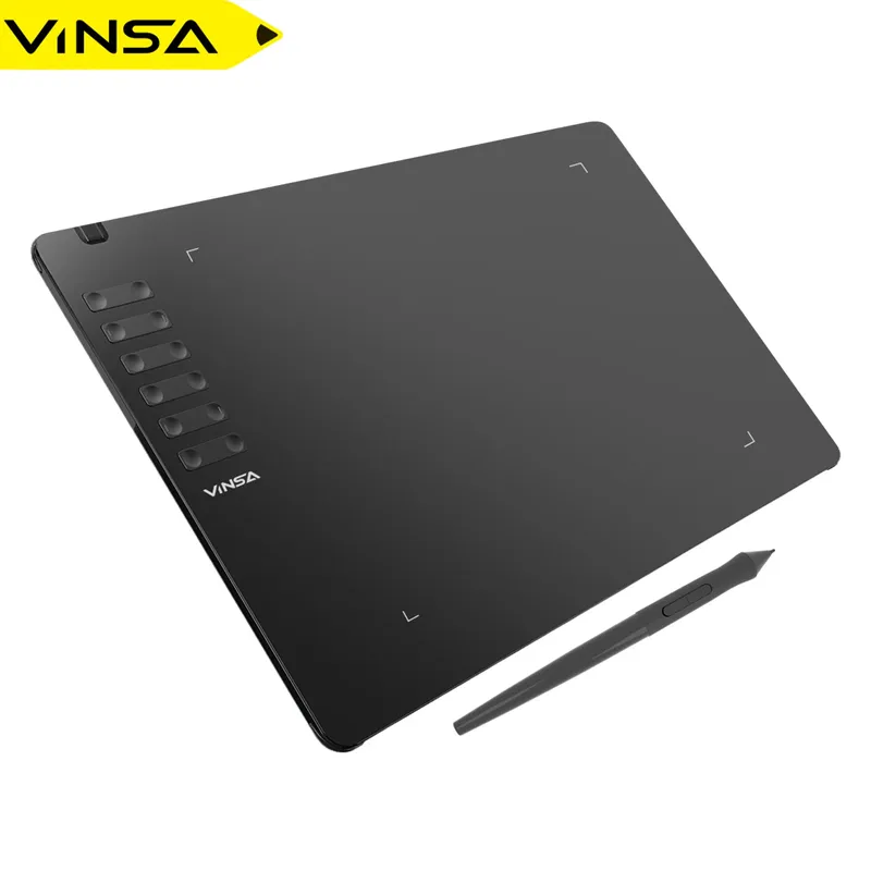 VINSA T1161 Grafik-Zeichentablett, ultradünne Kunstkreationskizze mit batterielosem Stift, 8 Stiftspitzen, 8192 Stufen, Druckstufen 12 - 26.29 EUR