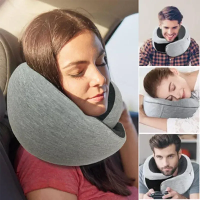 Reise-Nackenkissen, Auto-Nacken-Memory-Schaum-Kissen, U-förmiges, tragbares Auto-Kopfstützenkissen, verstellbares Reise-Schlaf-Nackenkissen
