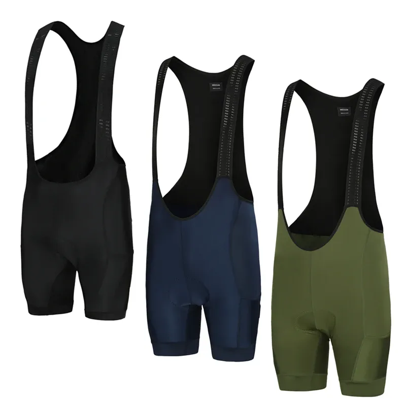 Rsantce 2 Taschen 2024 Männer Radfahren Trägerhose Lange Reise Italien Pad 6 Stunden Hochreflektierende Fahrrad MTB Fahrradhose Kleidung