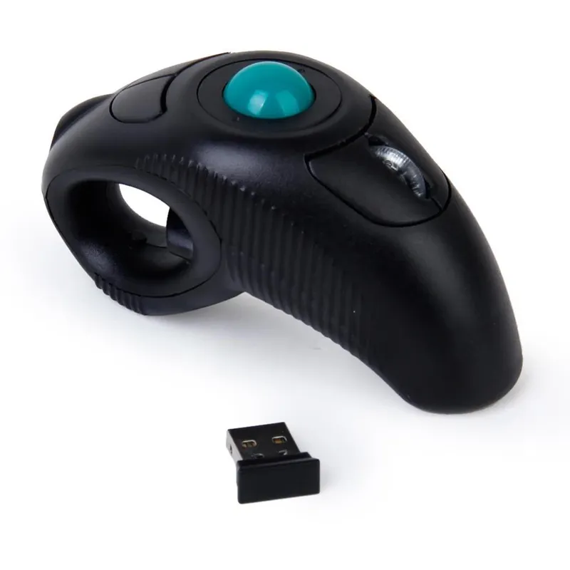 Digitale 2,4 GHz drahtlose Trackball-Maus ergonomisches Design Finger mit Track Ball Maus Handheld optische Mäuse für Android TV-PC