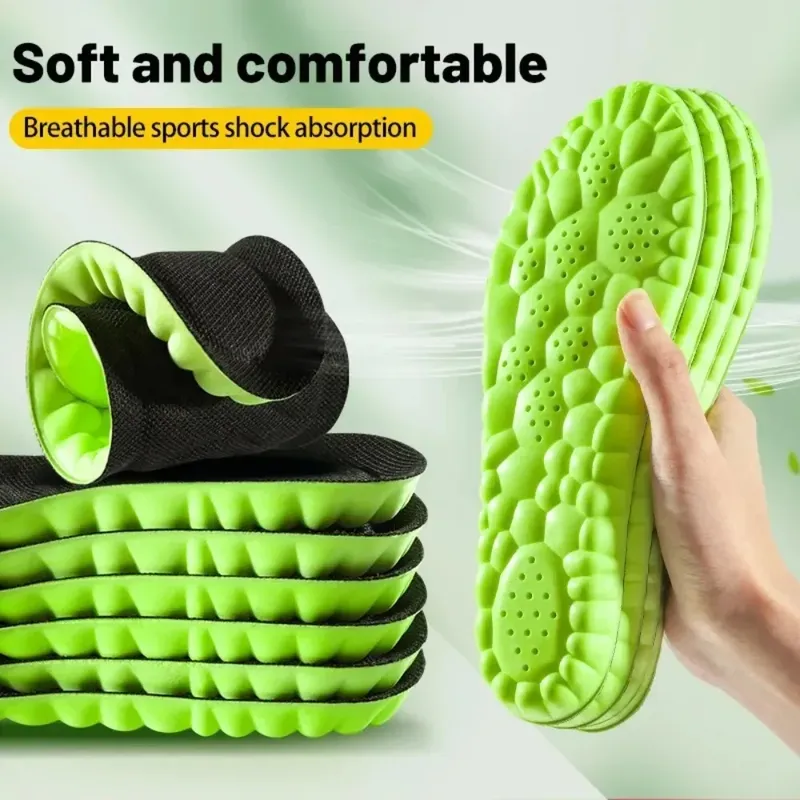 4D Sport-Einlegesohlen: Superweiche Schuhsohlen-Pads für Füße, Stoßdämpfung, Schuhsohlen mit Fußgewölbestütze, orthopädische Einlagen