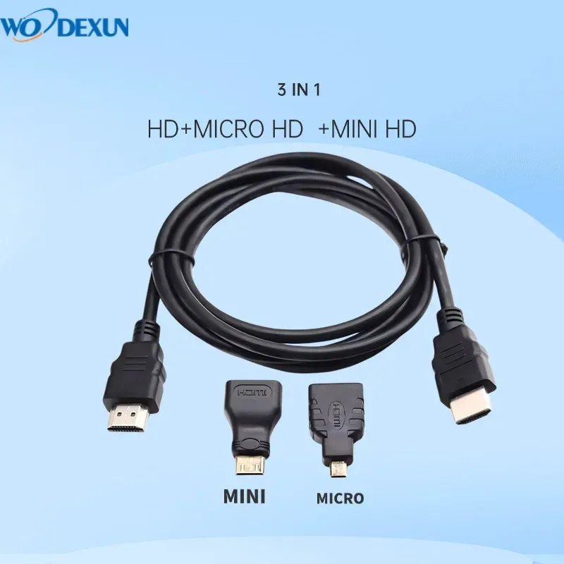 3-in-1 HDTV-Kabel Mini-Micro-Adapter HD-Anschluss 1M 1,5 Meter HD-Kompatibel Geeignet für PS3 HDTV DVD XBOX HDMI-Schnittstelle