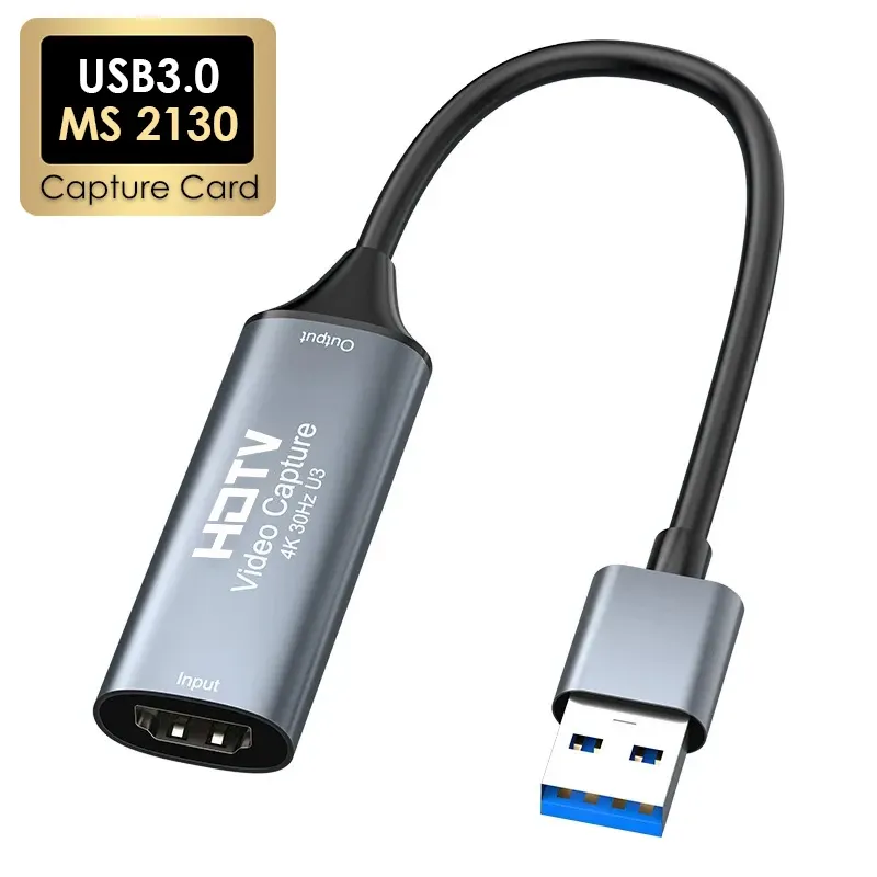 USB3.0/2.0 MS2130 Videoaufnahmekarte 4K HDTV 1080@60Hz Game Grabber Record für Switch Xbox PS4/5 Live-Übertragung