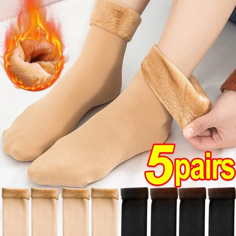 1/2/4/5 paar Neue Frauen Winter Verdicken Warme Kurze Socken Thermische Kaschmir Wolle Socken Nylon schnee Samt Stiefel Hause Boden Calcetines
