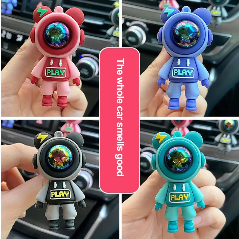 Niedliche Astronauten figuren Ornamente Dekoration Auto Aroma therapie Lufter frischer Entlüftung Duft Innen Parfüm Diffusor