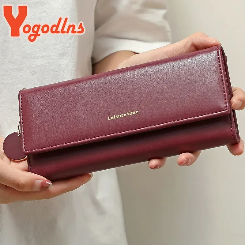 Yogodlns Casual Lange Brieftasche Für Frauen Anhänger PU Leder Handtasche Multi-schicht Kupplung Einkaufen Dame Geldbörse Telefon Karte Halter geldbörse
