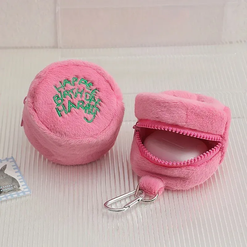 Rosa Mini Münze Potters Geldbörse Kopfhörerschnur Aufbewahrungstasche Kawaii Spot Niedliche Plüsch Harries Tragbare Geldbörse Münzfach Kuchen Tasche