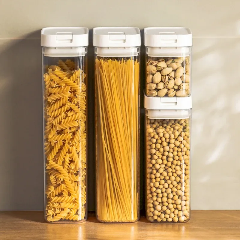 Pasta Lagerung Box Transparent Kunststoff Getreide Dichtung Tank Spaghetti Lagerung Container Feuchtigkeit-Beweis Snack Glas Küche Lebensmittel Tank