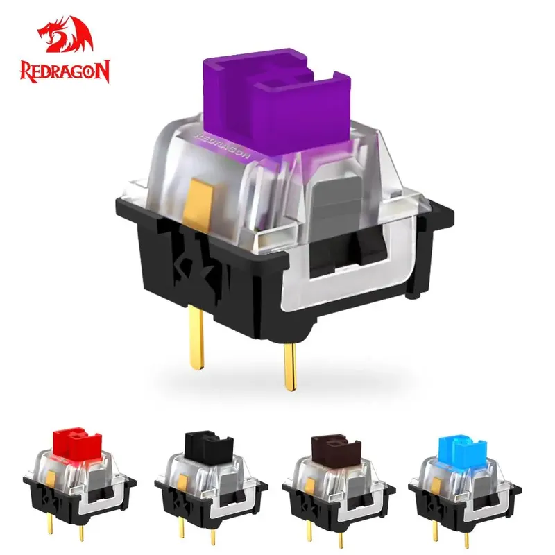 Redragon smd rgb mx schalter 3pin clicky linear taktil leise rot blau schwarz braun lila schalter für hintergrund beleuchtete mechanische tastatur
