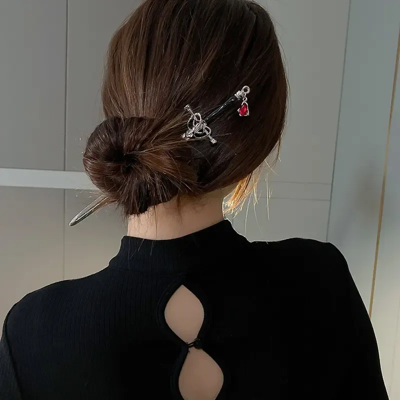 Schwert Haarnadel Kopfschmuck für Frauen Mädchen chinesischen Stil Vintage Haars täbchen DIY Frisur Pferdes chwanz Halter Haarschmuck Schmuck