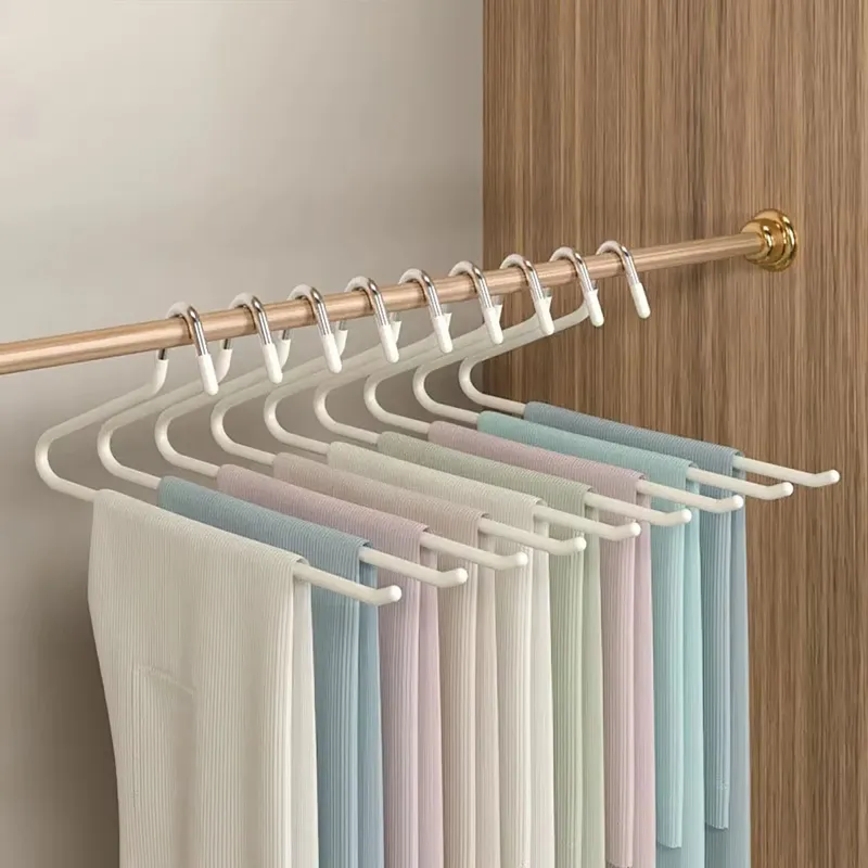 10PCS Gans Typ Dip Kunststoff Hosen Rack Kleiderschrank Schlafsaal Teleskop Z Typ DAMEN Kleidung Rack Multi Schicht Lagerung Hosen rack