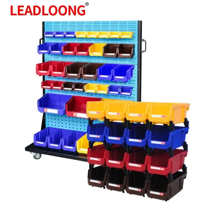 LEADLOONG V1 Aufbewahrungsbehälter, 6/24 Stück, 13,5 x 10,5 x 7,6 cm, 5 x 4 x 3 Zoll, freistehendes, abgestuftes Regal für Garage, hängender Stapelbehälter