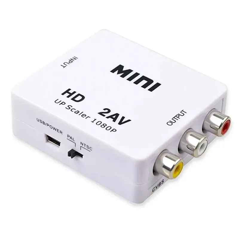 HDMI-kompatibel Zu AV RCA Adapter Konverter MINI Box RCA AV CVSB LR Video Verbund AV Scaler Konverter Für PC HDTV Projektor