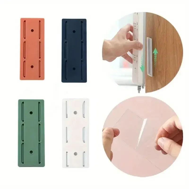 1Pc Wand-Montiert Stecker Fixer Aufkleber Punch-freies Hause Selbst-Kleber Buchse Fixer Kabel Draht Organizer nahtlose Power Streifen Halter
