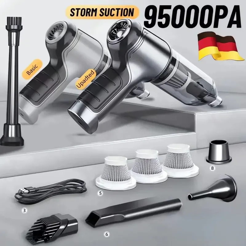 Drahtloser Auto-Staubsauger, starker Akku-Sauger, Handstaubsauger für Zuhause und Auto, Mini-Staubsauger mit doppeltem Verwendungszweck