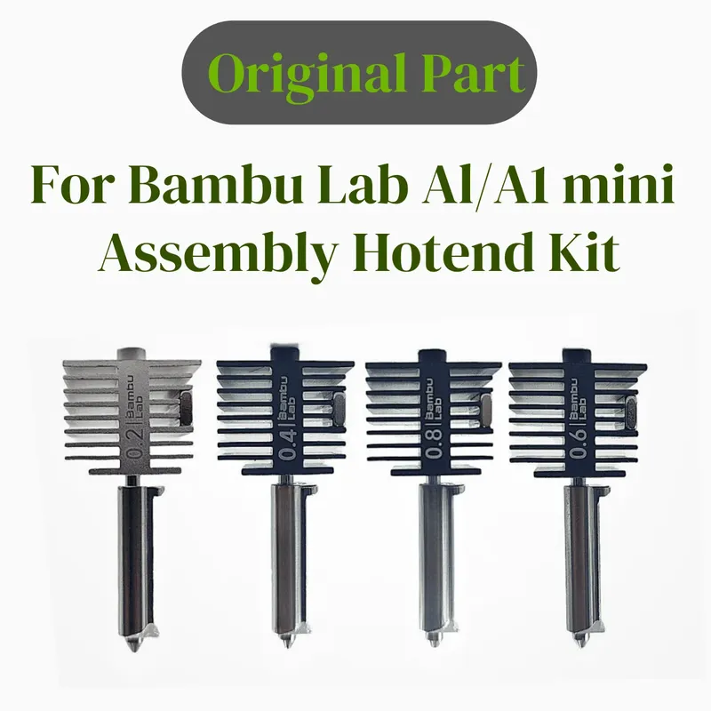Für Bambu lab A1 mini Hotend Kit Düse aus gehärtetem Stahl 0,2/0,4/0,6/0,8mm düse Für Bambu lab 3D drucker Zubehör