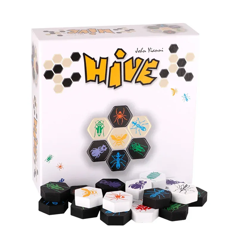 Neues Hive-Brettspiel für 2- Spieler, Familienparty, Eltern mit Kindern, lustiges Spiel, Unterhaltung, hergestellt aus hochwertigem Holz, Geschenk für Freunde