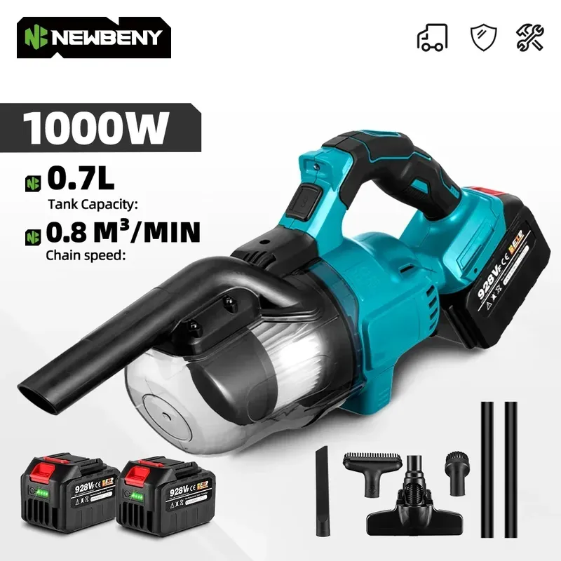 NEWBENY Elektrischer Staubsauger, kabellos, tragbar, effizient, für den Haushalt, Industriebau, saubere Werkzeuge für Makita-Akku-Pin