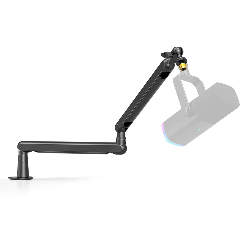 FIFINE Verstellbarer Low-Profile-Arm-Mikrofonständer mit Kabelmanagement-/Schreibtischhalterung, Aufhängungsboom für K688 Ampligame AM8-BM88