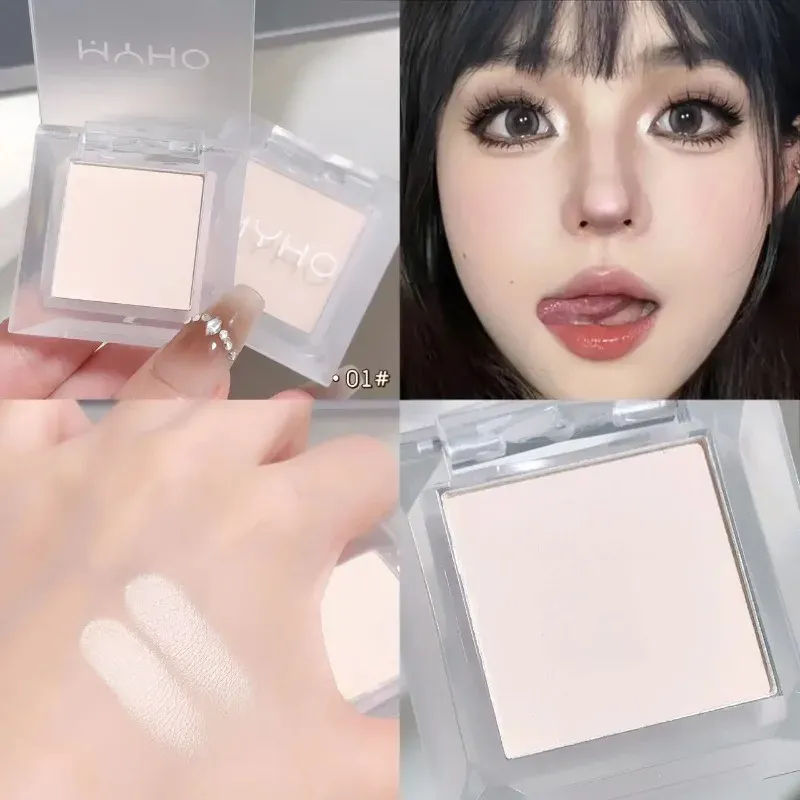 Mattweiße Gesichts-Highlighter-Palette, perlmuttfarbene Jade, rauchige Lidschatten-Palette, multifunktional, erhellt das Gesicht, Augen-Make-up, Kosmetik