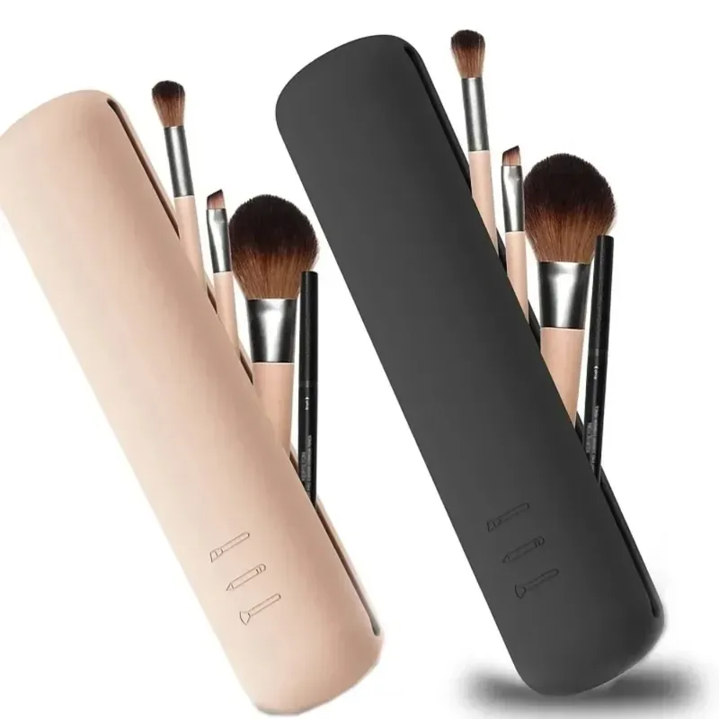 Reise-Make-up-Pinselhalter, Silikon, Kosmetikpinsel, Tasche, Make-up-Schwamm-Etui, tragbar, wasserdicht, Make-up-Werkzeuge für Frauen und Mädchen