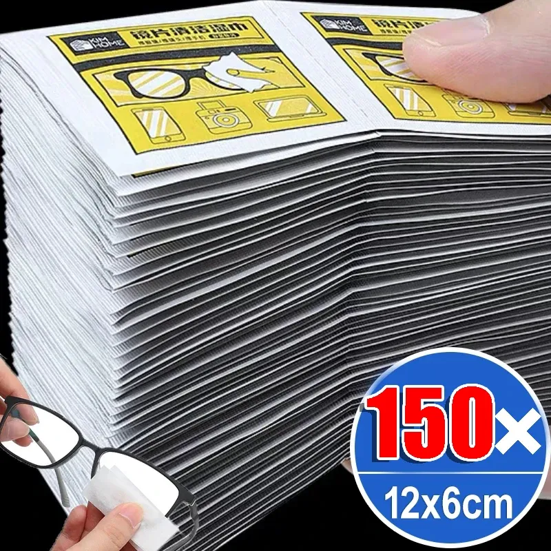 10/150Pcs Gläser Reiniger Nass Wischen Einweg Anti Nebel Beschlagen Staub Entferner Reinigung Objektiv Tücher Sonnenbrille Telefon Bildschirm werkzeuge