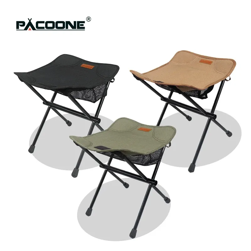 PACOONE Tragbarer Klapphocker für den Außenbereich, Aluminiumlegierung, Minin-Aufbewahrungsstuhl, Camping-Angelstuhl, Picknick, leichte Möbel, Neu - 17.41 EUR