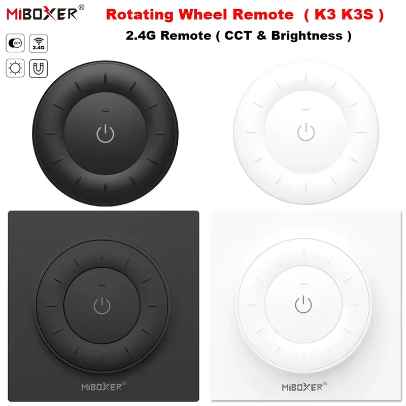 MiBoxer K3 2,4G Rotierende Rad Fernbedienung Farbtemperatur/Helligkeit Dimmer Panel Fernbedienung Einstellbare Drahtlose Controller