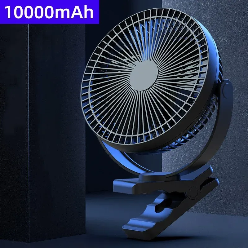 USB-Aufladung, für Zuhause, Zimmer, Tisch, kabelloser elektrischer Ventilator, 10.000 mAh Akku, für Outdoor-Reisen, tragbarer Clip-Deckenventilator, 4 Geschwindigkeitsstufen eingestellt