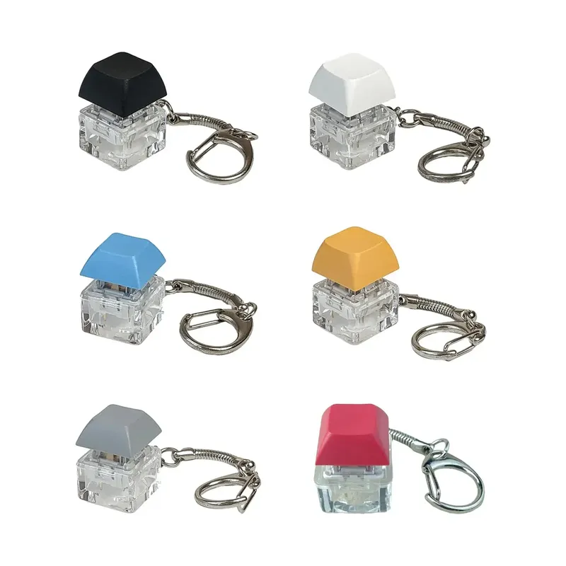 Schlüsselschalter Schlüsselanhänger Schaft Tester Mechanische Tastatur Fidget Button Fidget Button Finger Spielzeug Relief Stress Geschenke für Erwachsene