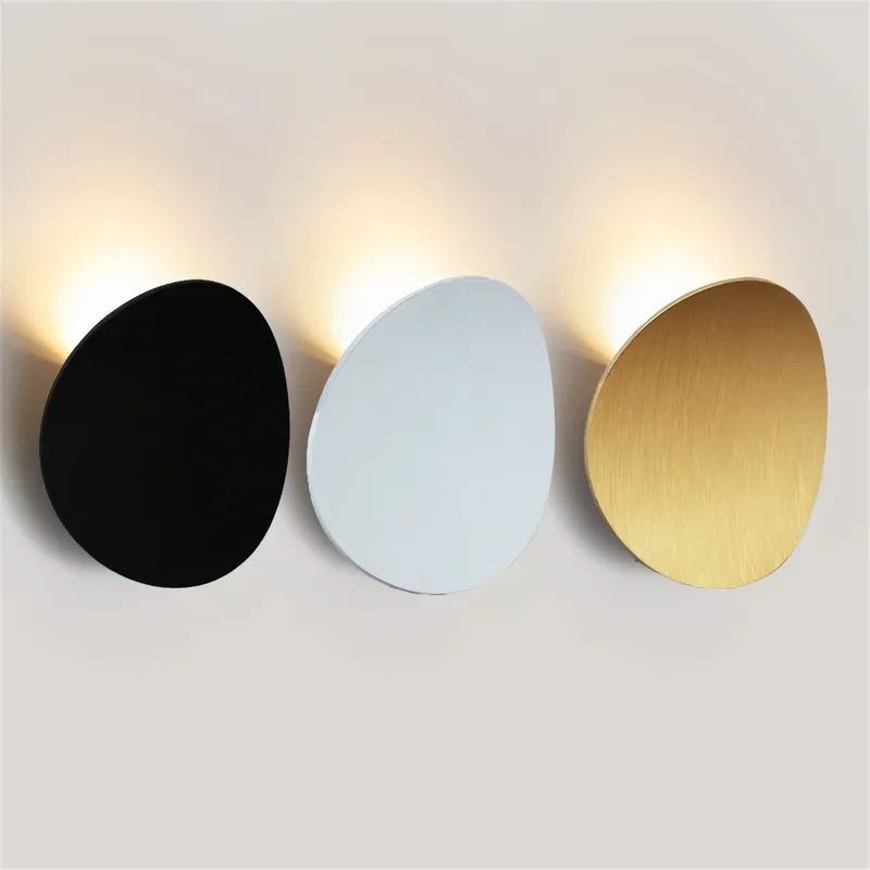 LED Innenwandleuchten Moderne einfache Aluminium Wandleuchte Schlafzimmer und Wohnzimmer Beleuchtung Schwarz Weiß Gold Wandleuchte Leuchte