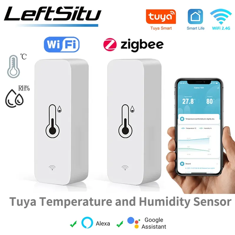 Tuya WiFi Zigbee Temperatur Feuchtigkeit Sensor Smart Home Indoor Hygrometer APP Überwachung Arbeit mit Google Home SmartLife Alexa