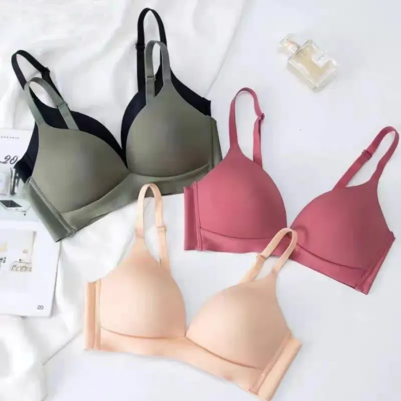 Nahtlose BHs für Frauen im japanischen Stil, kabellose Unterwäsche, kein Stahlring, Bralette, 3/4-Cup, glänzender BH, weibliche Dessous
