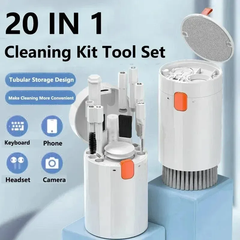 20-in-1 Reiniger Kit Computer Tastatur Pinsel Kopfhörer Reinigung Stift Bildschirm Reinigung Spray Flasche Reinigung Werkzeuge Keycap puller Set