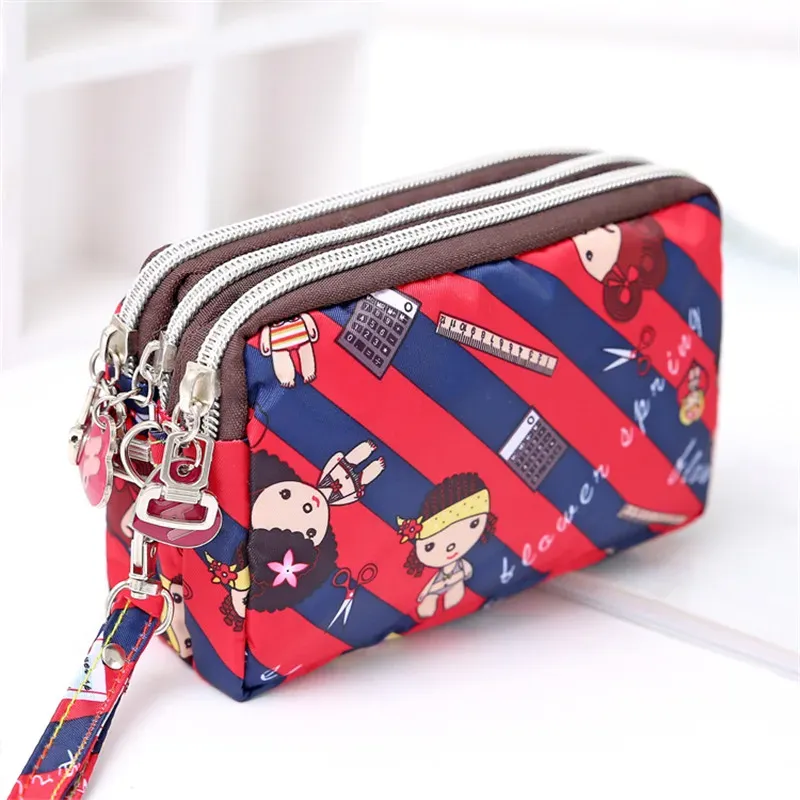 Dreischichtiger Reißverschluss weibliche kurze Handytasche Handtasche Handtasche modische Handytasche Make-up weibliche Geldbörse ändern w