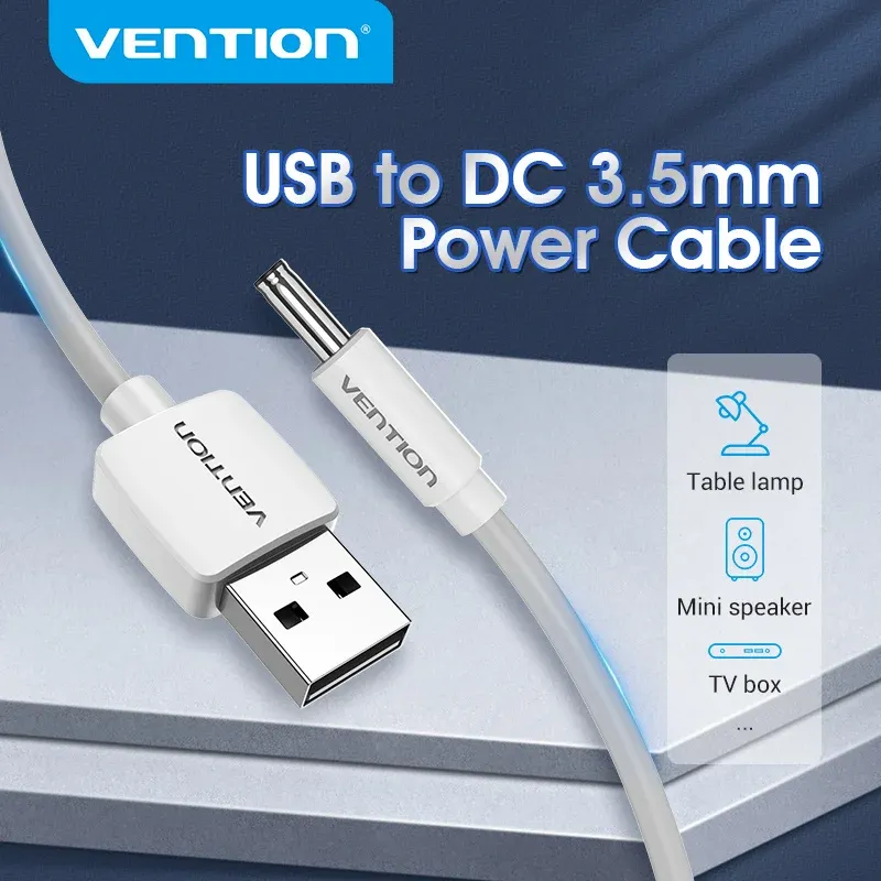 Vention USB auf DC 3,5 mm Stromkabel USB A auf 3,5 Klinkenstecker 5 V Netzteiladapter für Lüfter USB HUB DC 5,5 mm Ladekabel