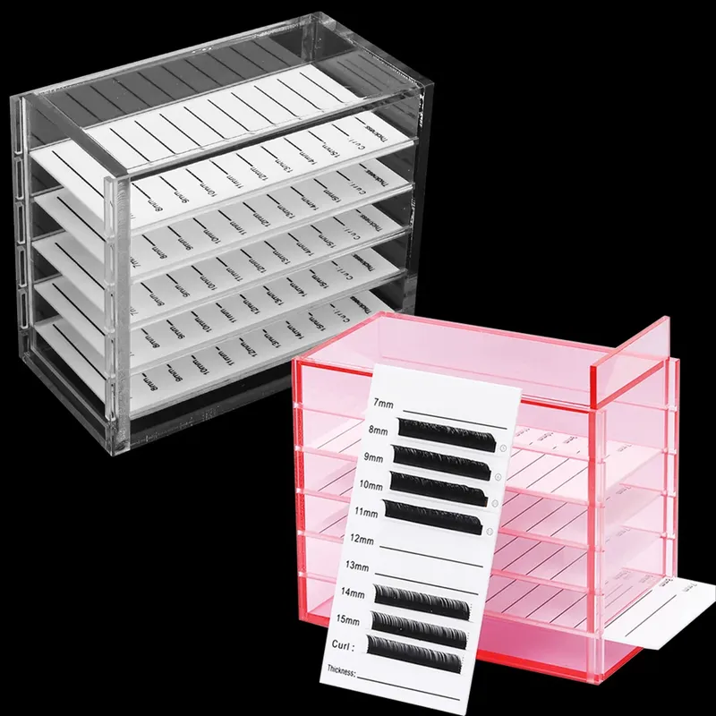 Aufbewahrungsbox für Wimpernverlängerungen, 5-lagig, Acryl-Palettenhalter, Wimpern-Organizer, Zubehör für falsche Wimpern, Make-up-Werkzeuge