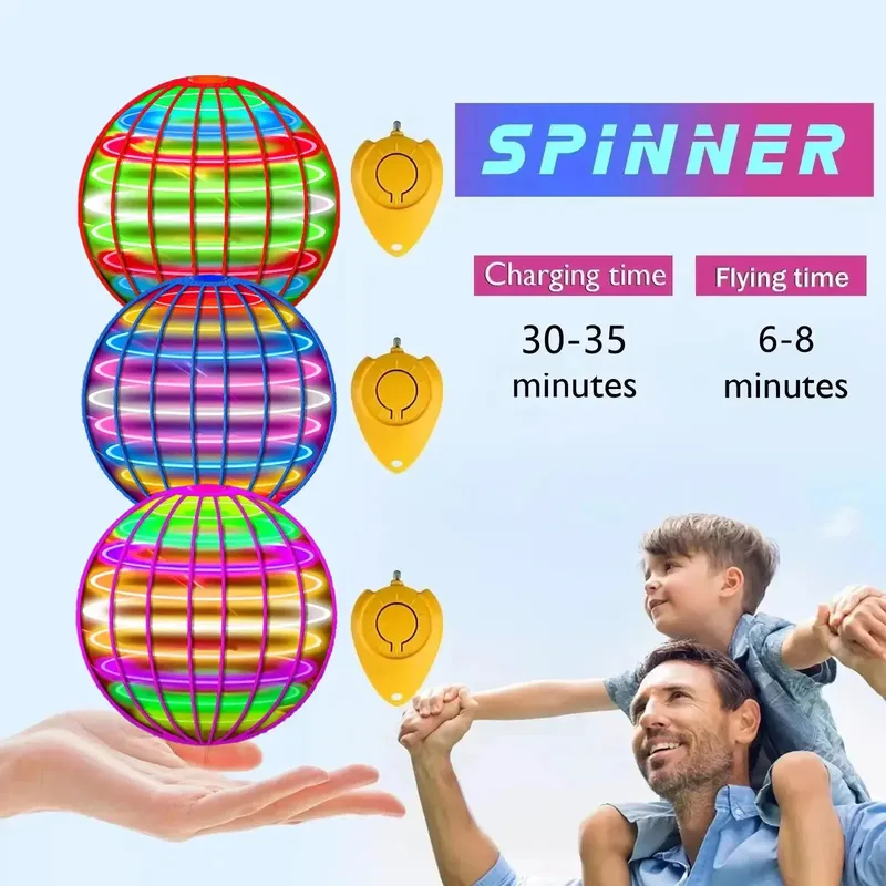 Spinner Bumerang Flyorb Magischer Fliegender Ball Mit LED-Lichtern Drohne Schwebender Fliegender Ball Stressabbau Fidget-Spielzeug Kinder Weihnachtsgeschenke