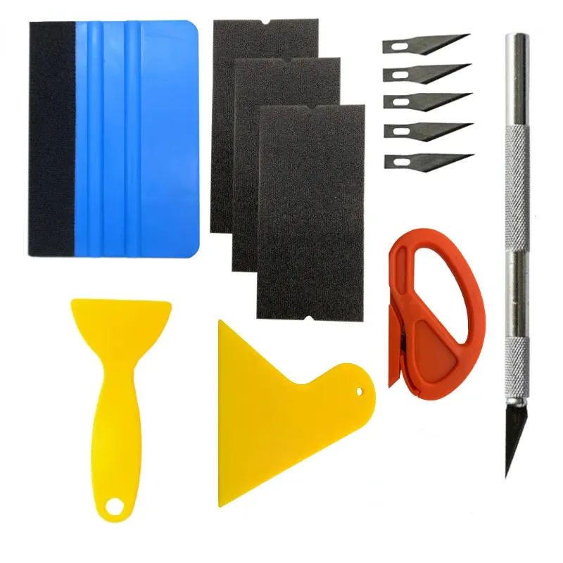 Auto Wrapping Tools Kit Auto Folie Set Vinyl Wraps Werkzeug Folie Werkzeuge Rakel Schaber Cutter Messer für Auto Wrapping Film Tools Kit