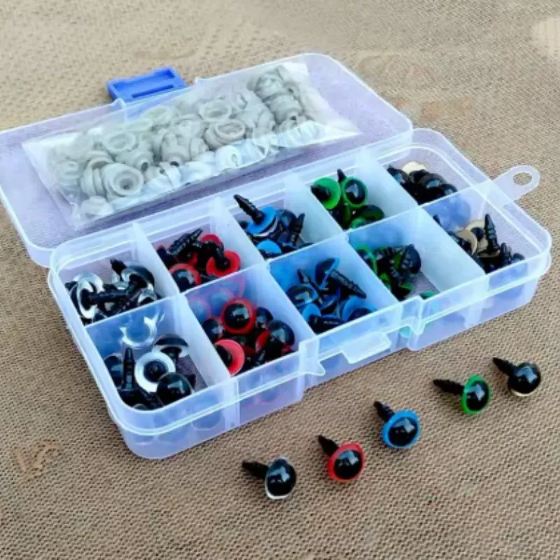 100 teile/schachtel 8mm Augapfel Puppe Zubehör Mix Farbe Kunststoff Tier Sicherheit Augen Amigurumi Für Spielzeug Puppe Häkeln Teddybär Puppen