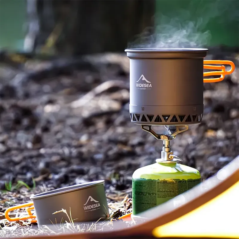 Outdoor Camping Topf 1,3 L 2,3 L Kochgeschirr Outdoor Kochen Wasserkocher Set Wärme Herd Reise Geschirr Tourist Küche Utensil Ausrüstung