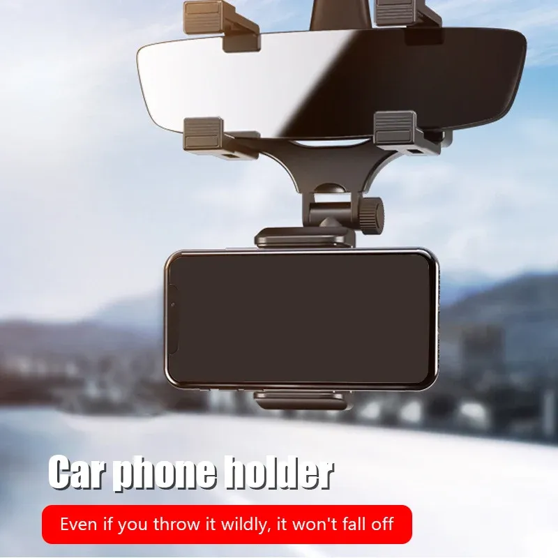 SEAMETAL Rückspiegel-Handyhalterung fürs Auto, frei drehbare, verstellbare Handyhalterung, stabiler Griff, Smartphone-Navigationshalterung