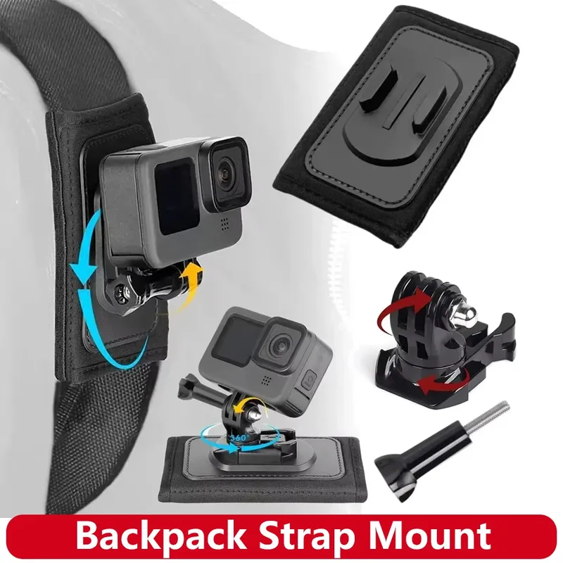 Rucksack Schultergurt 360° °   Drehbare Schnellverschlusshalterung für GoPro Hero 13 12 11 10 9 Insta360 DJI Osmo Action-Kamera-Zubehör
