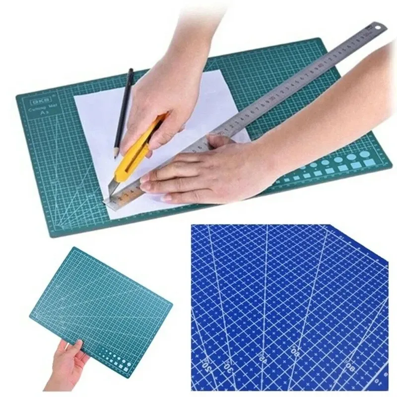A3 PVC-Schneidematte, einseitig, Patchwork-Schnittunterlage für Werkbank, Patchwork, Nähen, manuelles DIY-Messer, Gravur, Leder-Schneidebrett