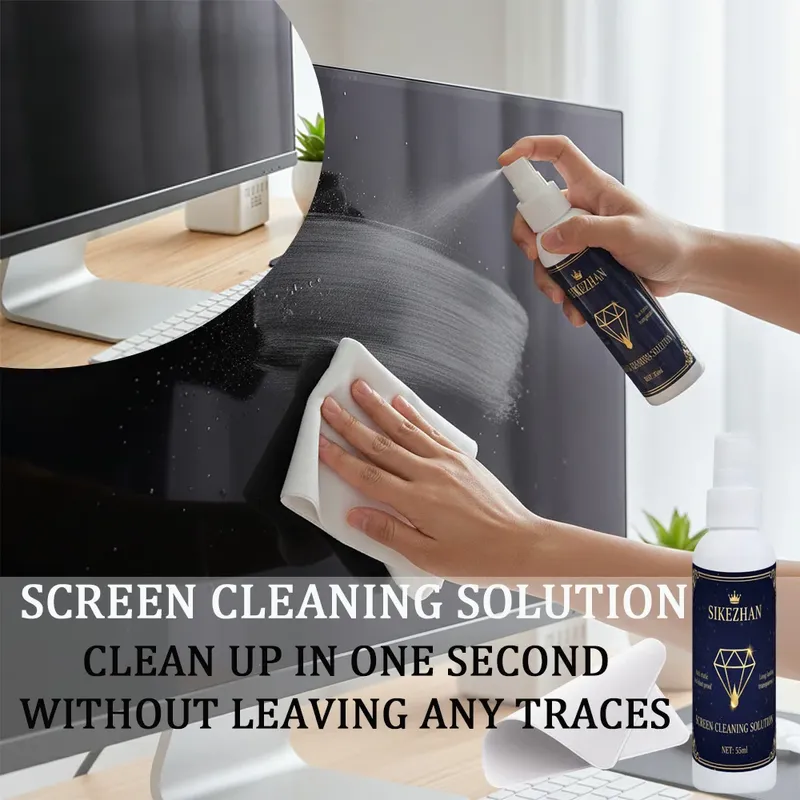 Universal Screen Cleaner Spray Kit mit Poliertuch für Computer Laptop Monitor TV Telefon LCD LED Staub Fingerabdruck Entferner