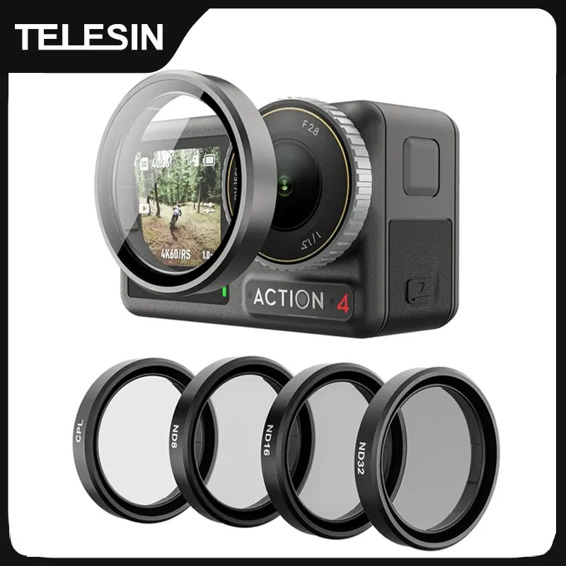 TELESIN CPL ND8 ND16 ND32 Objektivset Rahmen aus Aluminiumlegierung für DJI OSMO Action 3 4 5pro ND CPL Filter Action Kamera Zubehör
