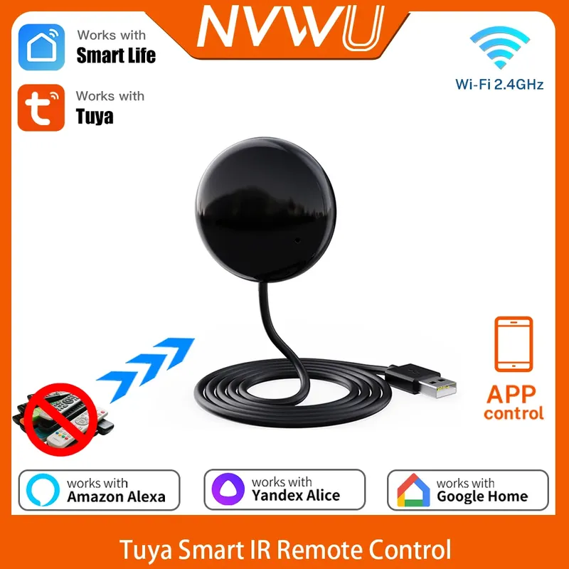 Tuya WiFi Smart IR-Fernbedienung Universelle TV/DVD-Steuerung Kompatibel mit Alexa, Google Home, Tuya Smart Life